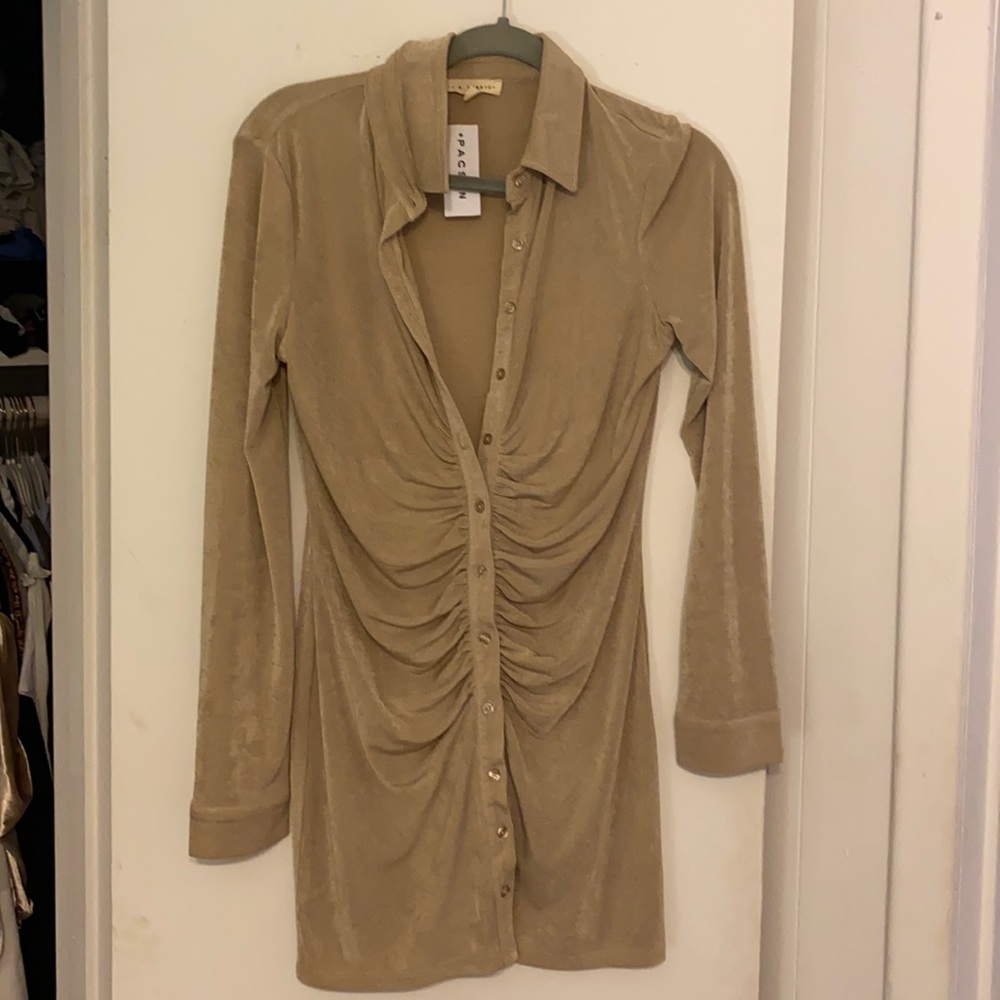 LA Hearts Long Sleeve Button Front Dress NWT